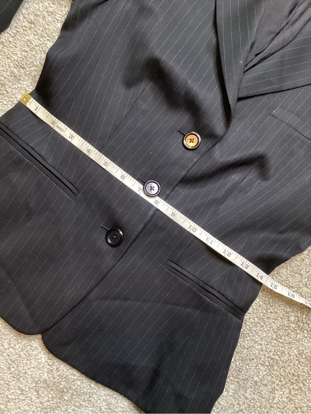 Hugo Boss Women’s Pinstriped Blazer Jacket Coat Black 6 Small - Picture 5 of 11